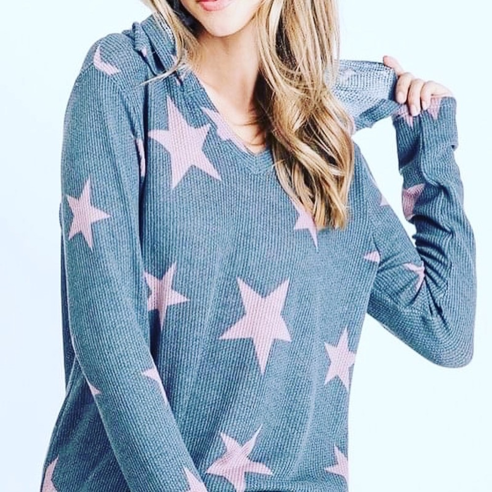 Star Print Hoodie